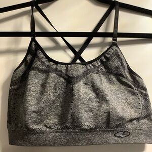 Champion Large Mesh Sports Bra Grey/Black